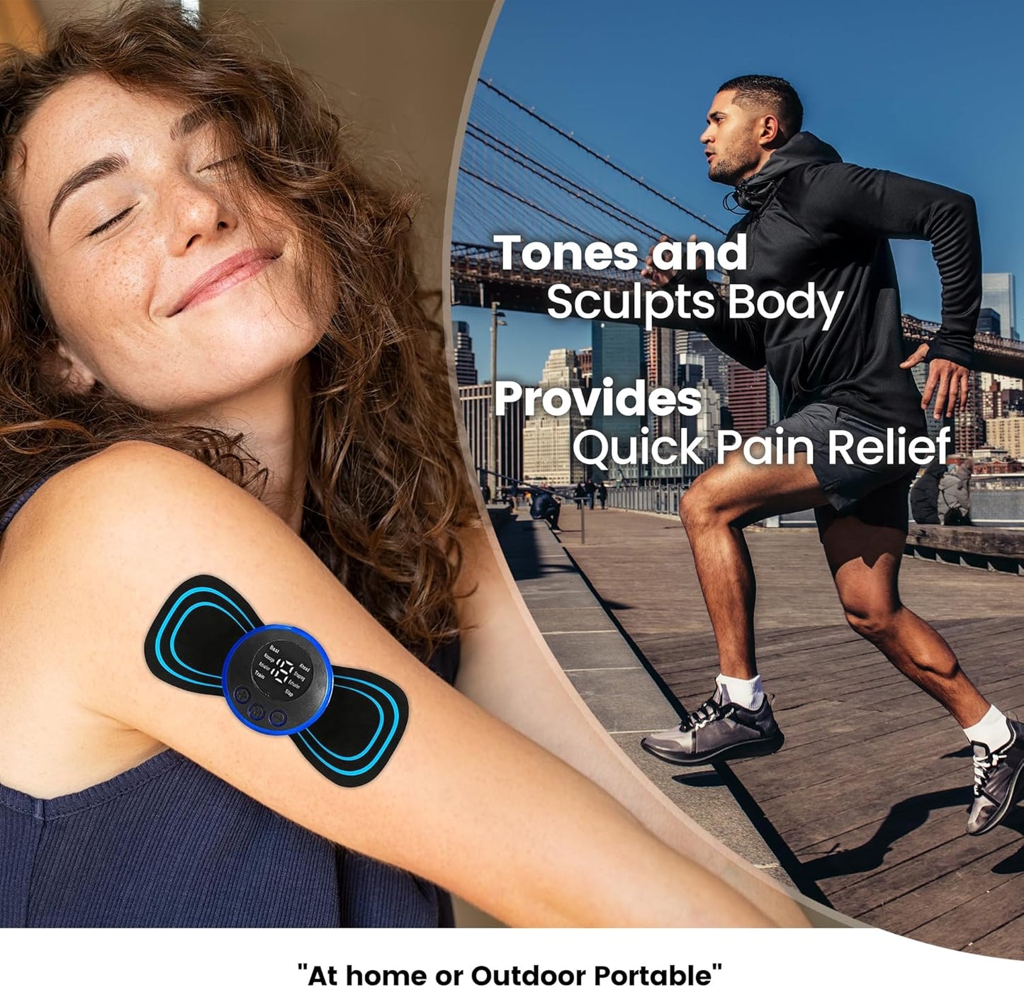 Mini Muscle Body Massager Host with 3 Pads for Pain Relief for Full Body and Relaxation of Arm, Leg Shoulder, Waist