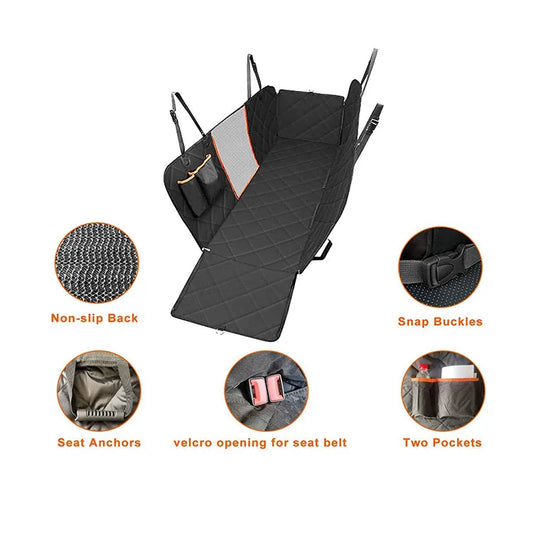 100% Waterproof Scratchproof Luxury 4-in-1 PVC Dog Hammock Durable Non-Slip Car Seat Cover with Big Mesh Window for Pets