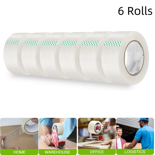 1.88 Inch x 60 Yards/Roll Heavy Duty Packing Tape - Clear Industrial Strength Shipping Tape for Boxes, Moving, Storage | Strong Adhesive, Waterproof Packaging Tape for Home & Office Use