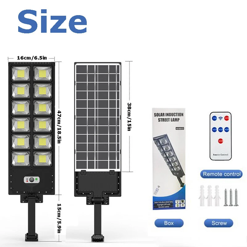 Solar Street Lights Outdoor Waterproof, Wide Angle Flood Light Motion Sensor, LED Powered Light with Dusk to Dawn for Outside