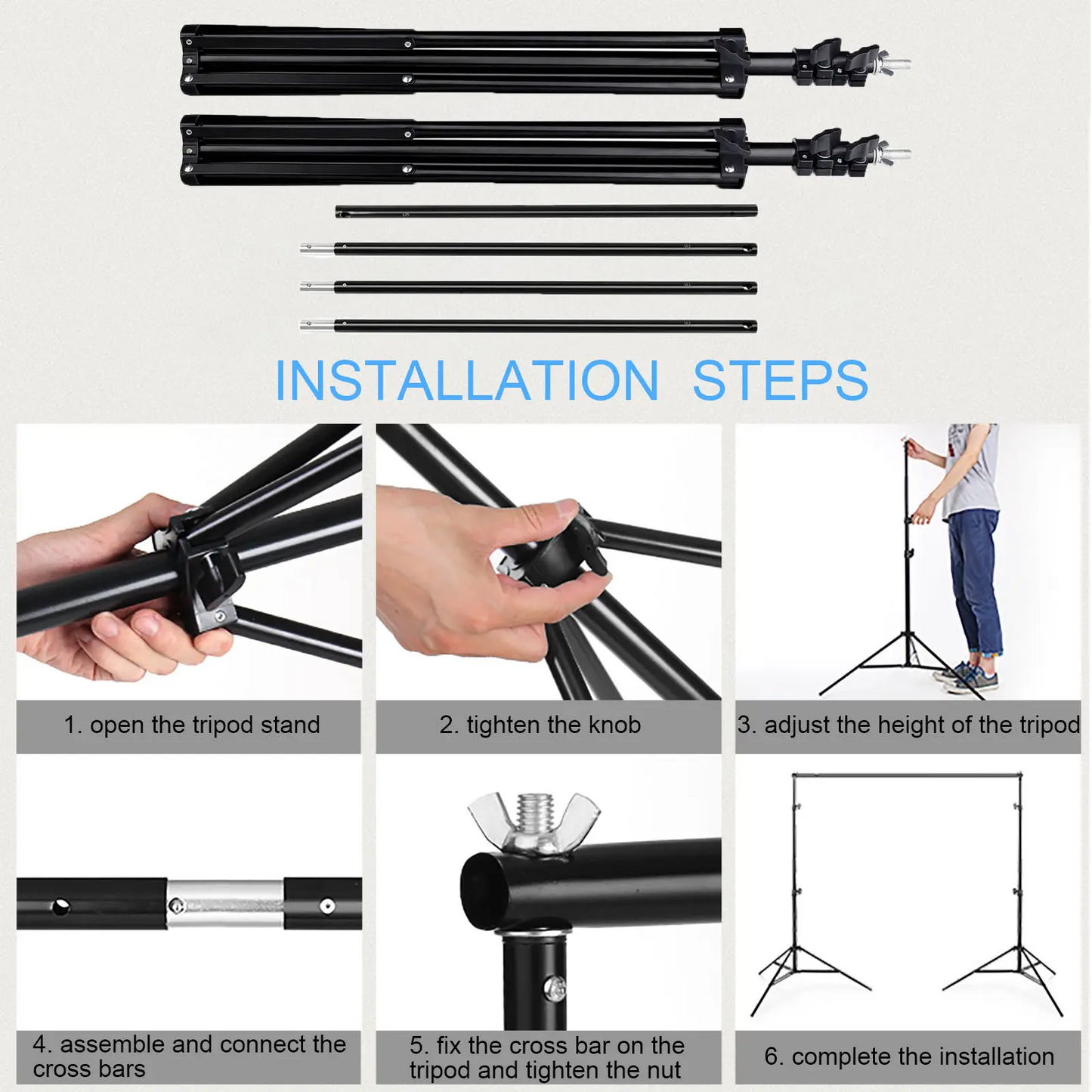 Photo Backdrop Stand Kit - Photography Photo Video Studio 6.5 x 10ft Greenscreen Backdground Stand Support Stand Kit
