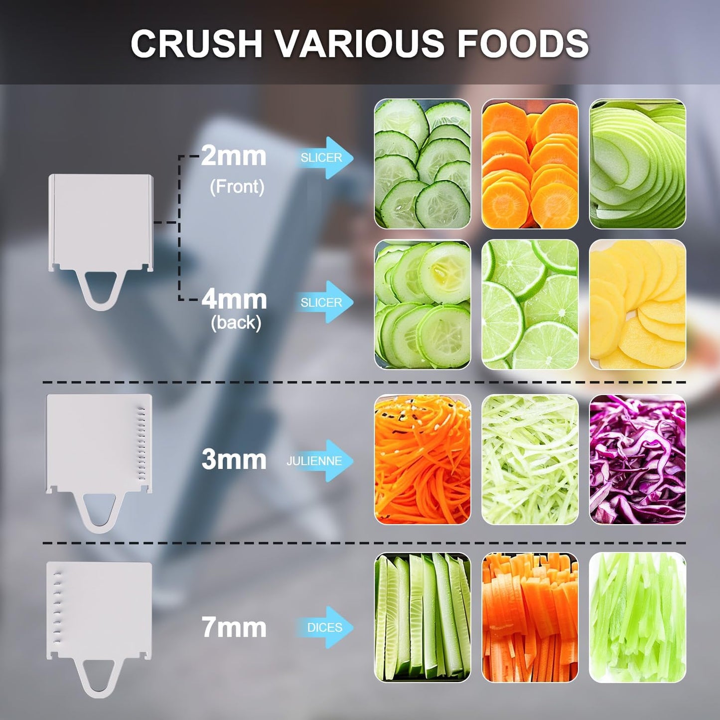 Safe Adjustable Mandoline Slicer for Kitchen – Vegetable Chopper & Dicer,Safe, Easy-to-Use for Onion, Potato, Tomato vegetable chopper with container handheld mandoline slicer