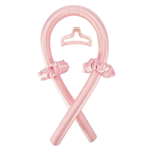 Heatless Curling Rod Headband No Heat Silk Ribbon Curling Rod Hair Roller Curls with Hair Claw Clip DIY Hair Rollers Styling Tool