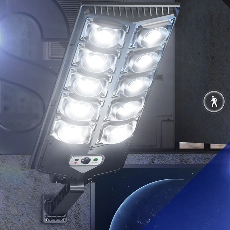 Solar Street Lights Outdoor Waterproof, Wide Angle Flood Light Motion Sensor, LED Powered Light with Dusk to Dawn for Outside