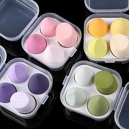 4pcs Makeup Blender Cosmetic Puff Makeup Sponge with Storage Box Foundation Powder Sponge Beauty Tools Women Make Up Accessories
