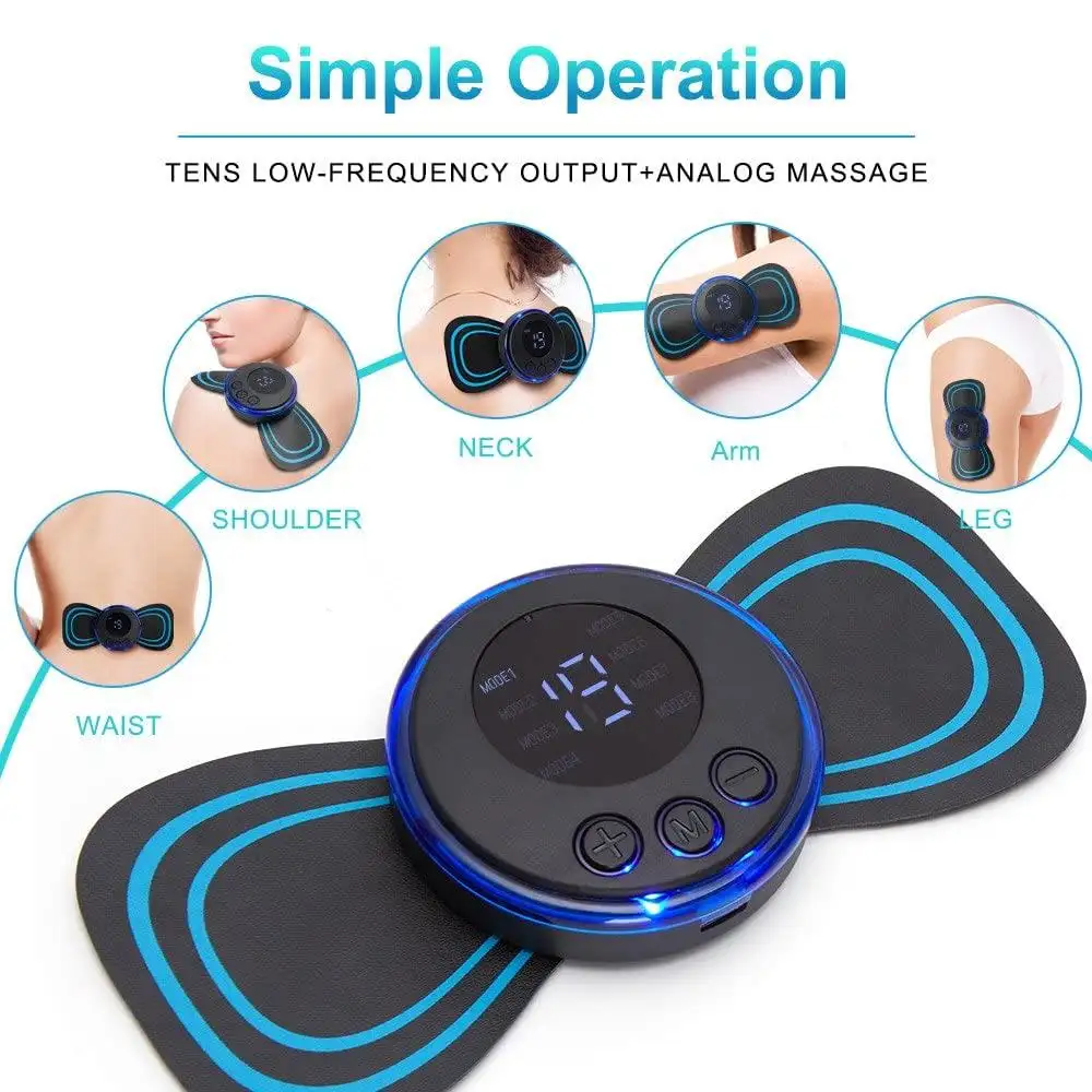 Mini Muscle Body Massager Host with 3 Pads  for Pain Relief for Full Body and Relaxation of Arm, Leg Shoulder, Waist
