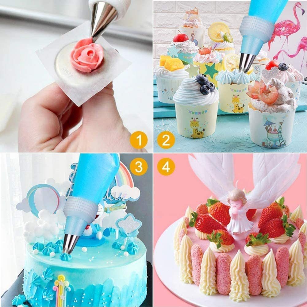 90-Piece Cake Decorating Kit for Beginners – Includes Turntable, 24 Numbered Icing Tips, Russian Piping Nozzles, Cake Leveler, Spatulas & E-Book – Professional Baking Tools