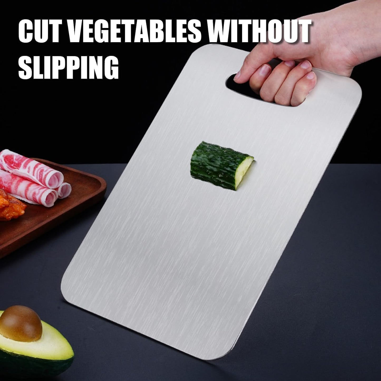 100% Pure Titanium Cutting Boards For Kitche, Double-sided food-grade Titanium Cutting Board For Cutting Meats, Fruits And Vegetables. (18X12in)