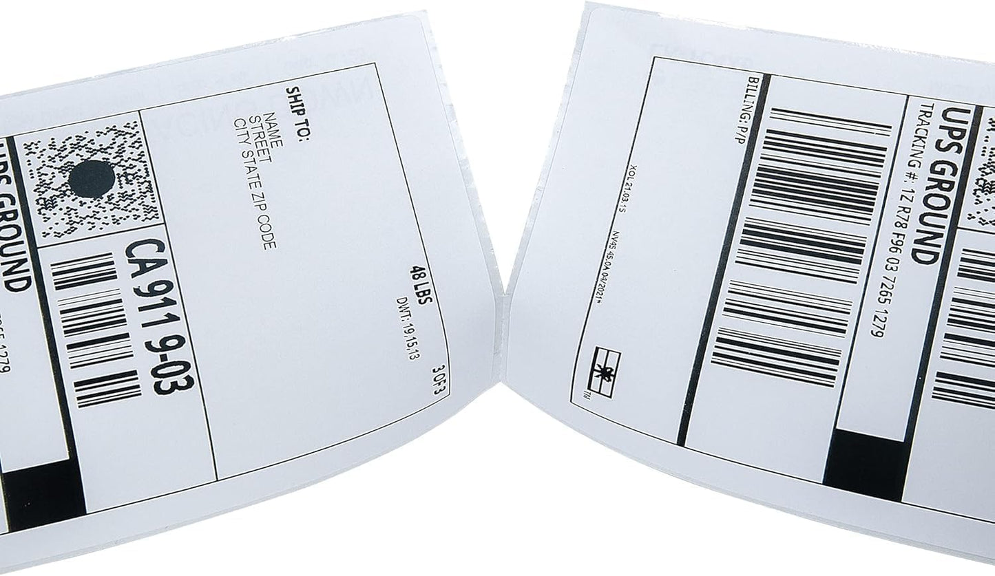 4"x6"Fanfold 4500 Thermal Adhesive Sticker Address Shipping Labels Strong Compatible  Waybill Shipping Paper