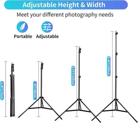 Photo Backdrop Stand Kit - Photography Photo Video Studio 6.5 x 10ft Greenscreen Backdground Stand Support Stand Kit