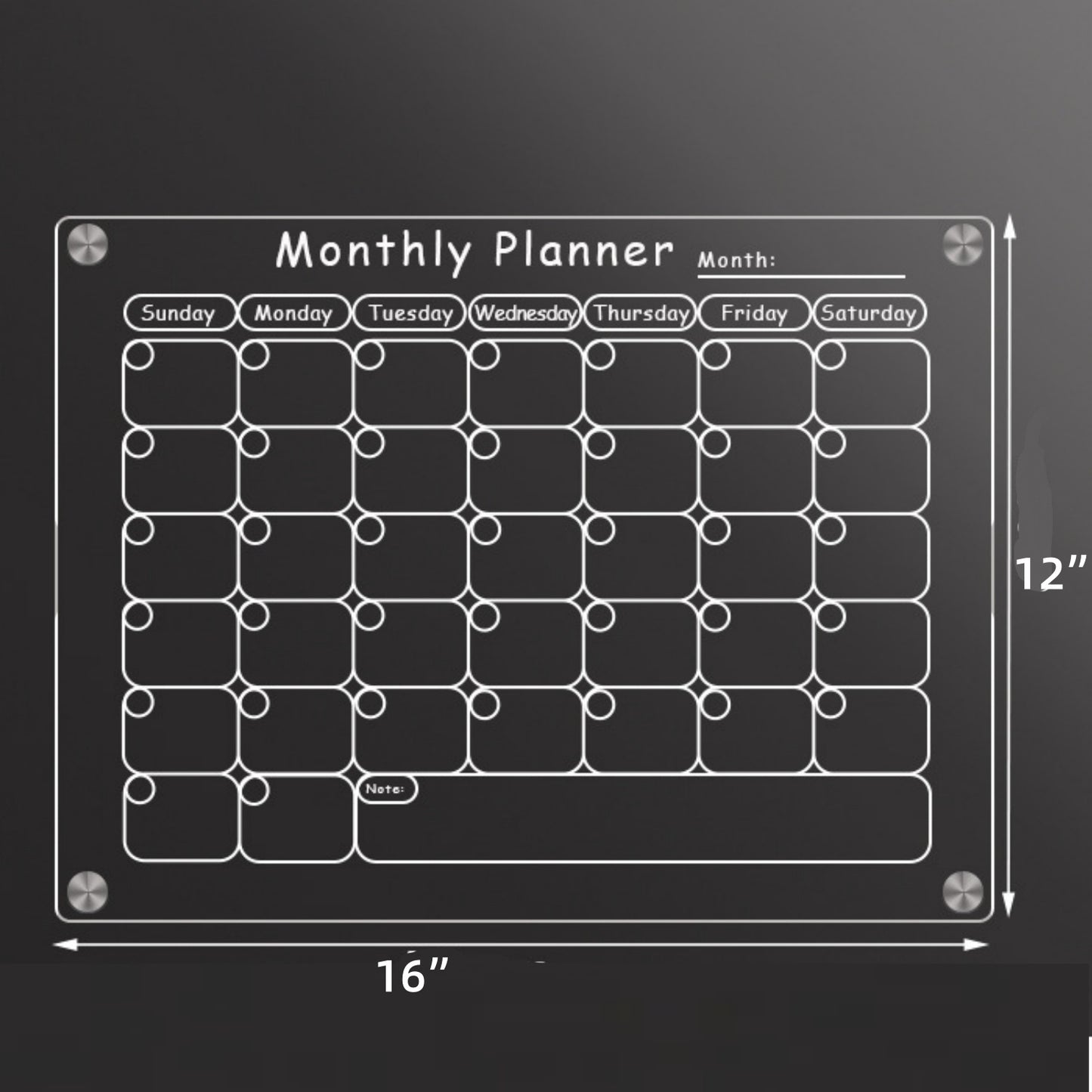 Acrylic Magnetic Calendar for Fridge 2 Pack, Dry Erase Calendar Weekly Planner/Monthly Calendar for Refrigerator