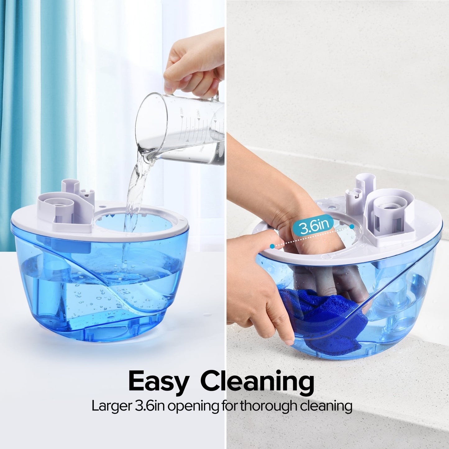 2.2L humidifier, 28dB Whisper-Quiet Cool Mist Humidifier with Auto Shut-off, Smart Sensor, up to 24 hours, Air Humidifier for bedroom Sleeping, Home Office
