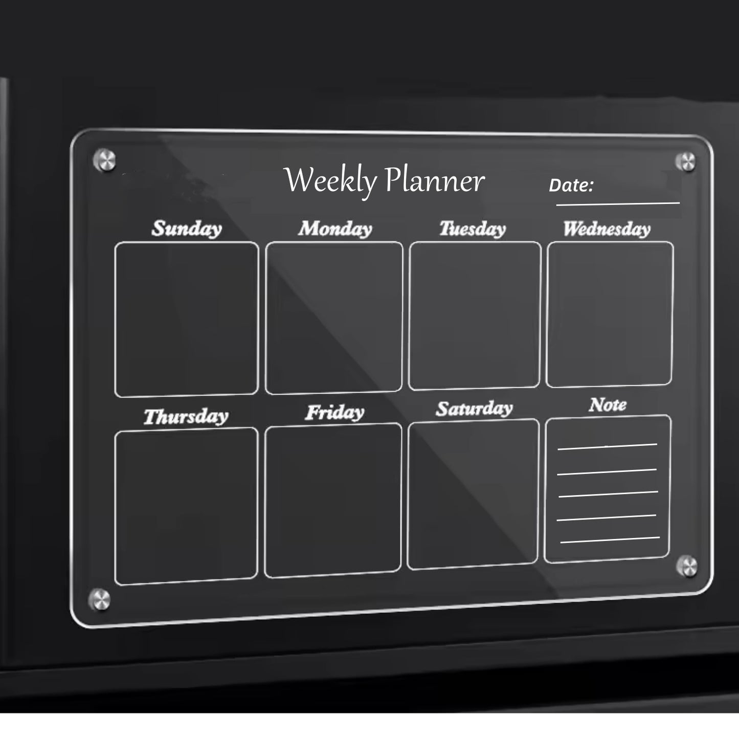 Acrylic Magnetic Calendar for Fridge 2 Pack, Dry Erase Calendar Weekly Planner/Monthly Calendar for Refrigerator