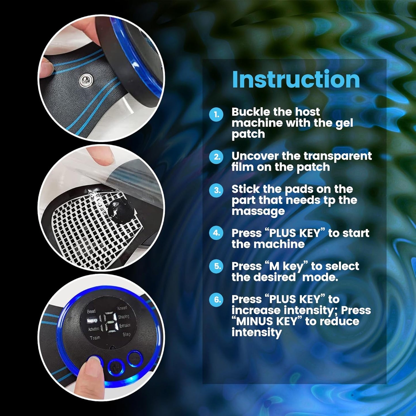 Mini Muscle Body Massager Host with 3 Pads  for Pain Relief for Full Body and Relaxation of Arm, Leg Shoulder, Waist