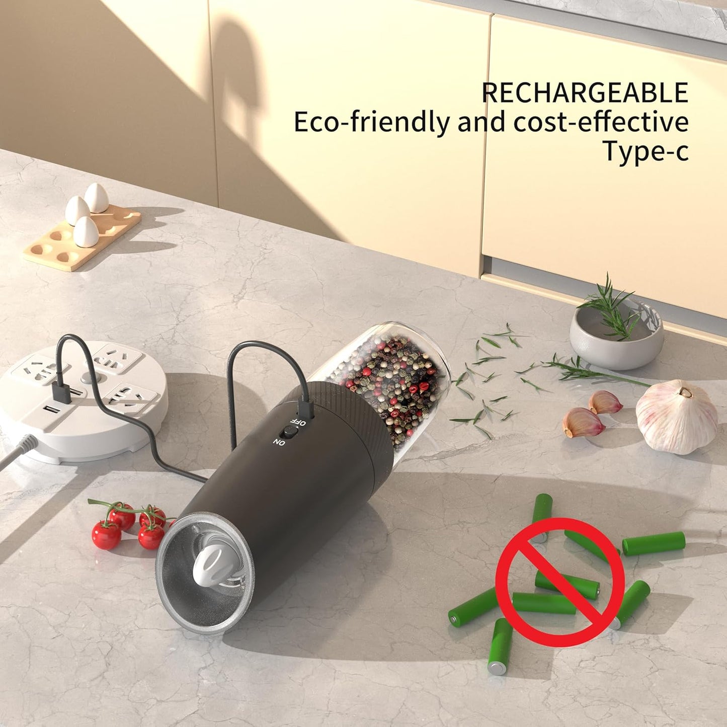 Gravity Electric Salt and Pepper Grinder Set Automatic Salt and Pepper Grinder Set, Adjustable Coarseness, Large Capacity, for Home Kitchen BBQ