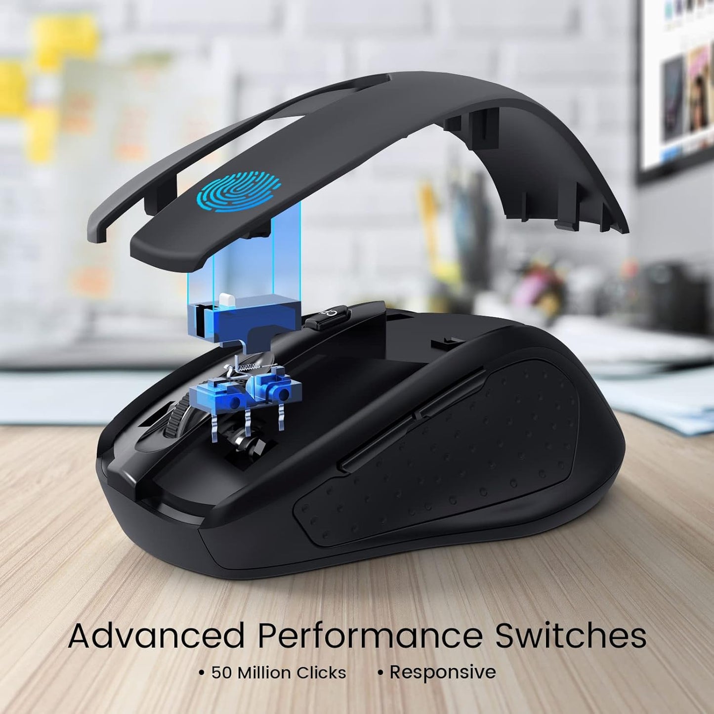 2.4G Wireless Mouse 5-Level 2400 DPI Ergonomic Office Wireless Computer Mouse for Laptop