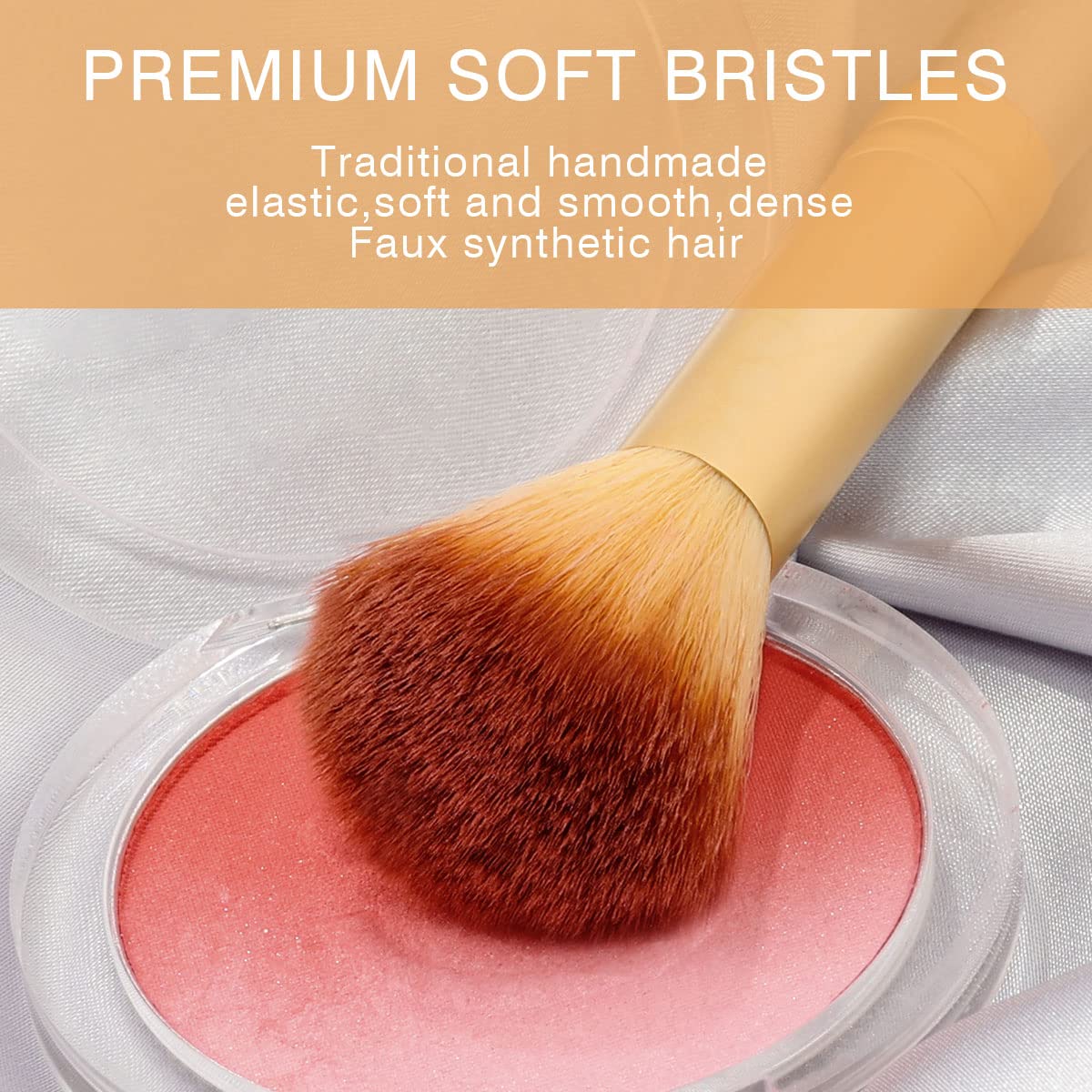 32pcs Makeup Brush Set, Cosmetic Brush Tool Set Foundation Blending Loose Powder Contour Eye Shadow Eyebrow Makeup Brush Set with Bag
