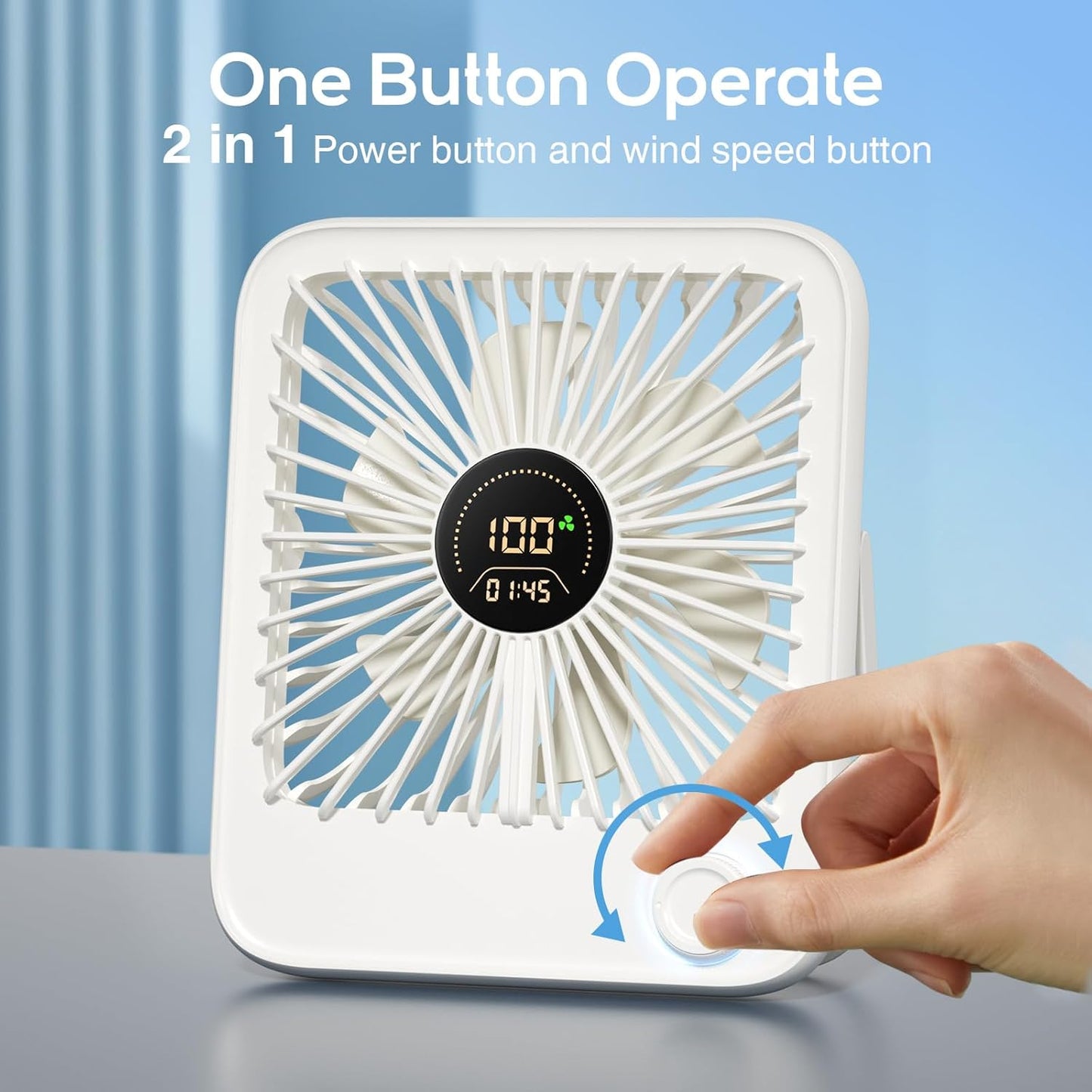USB Desk Fan: Portable Travel Fan for Cruise Ship Ultra-Quiet Personal Small Fan with 100 Wind Speeds Rechargeable Battery Powered Fans for Office Work Sleeping Makeup