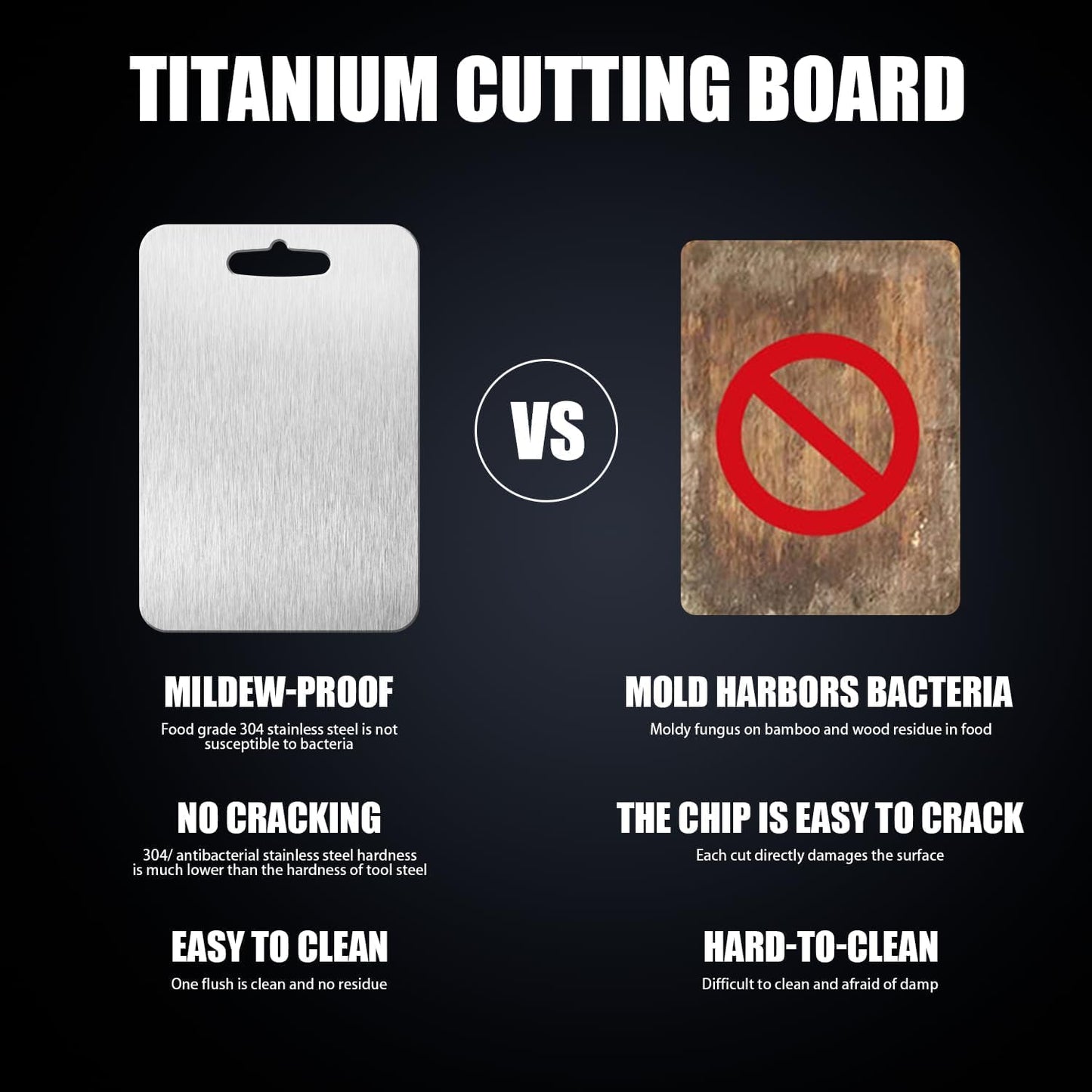 100% Pure Titanium Cutting Boards For Kitche, Double-sided food-grade Titanium Cutting Board For Cutting Meats, Fruits And Vegetables. (18X12in)