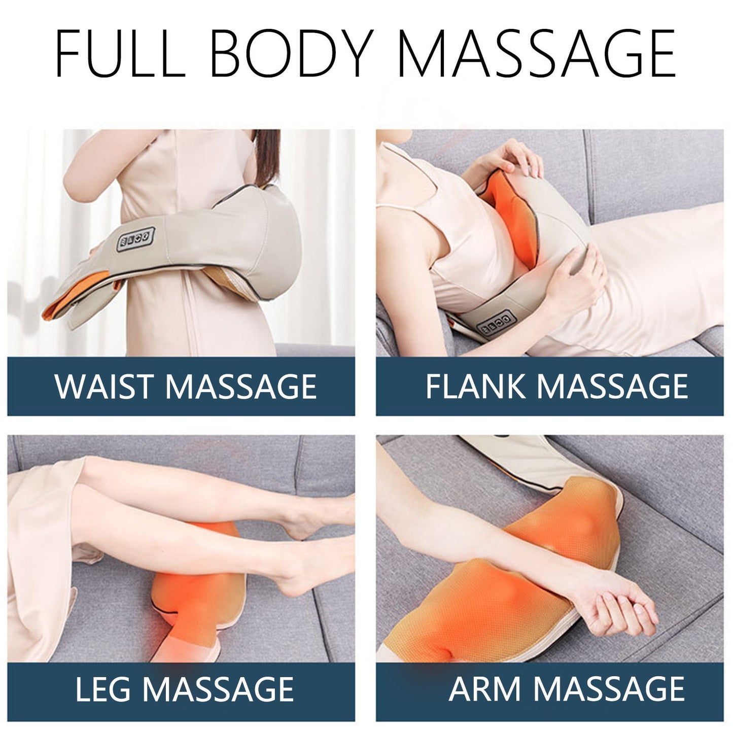 Shiatsu Neck Back Massager with Soothing Heat, Electric Deep Tissue 3D Kneading Massage Pillow for Shoulder, Leg, Muscle Pain Relief, Car, Office and Home