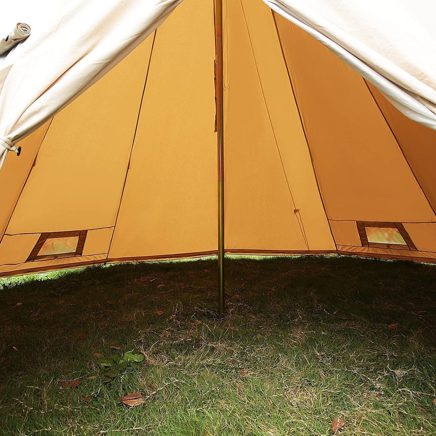Cotton Canvas Tent,Tipi 6 or 10 Person Camping Tent,Glamping Yurt Tent Waterproof and Breathable Cotton