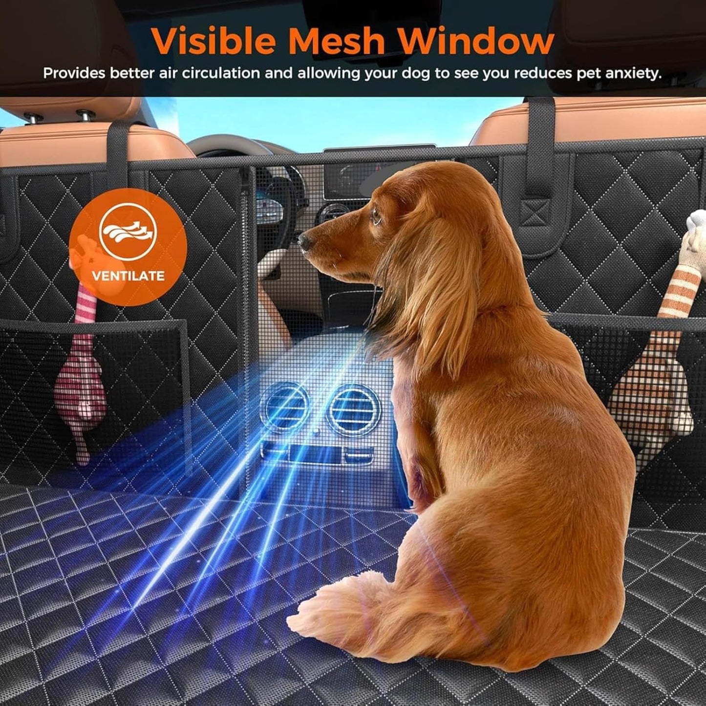Hard Bottom Dog Back Seat Extender Pet Car Mat Cover for Dog Waterproof Back Seat Pet Cover Car Dog Hammock