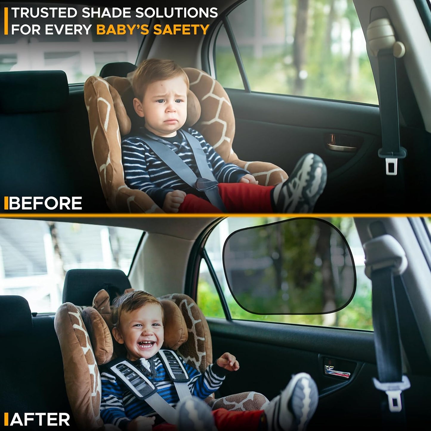Car Window Shades Sunshade Side Windows for Kids Automotive Sun Protection from UV  Medium - 20"x12"