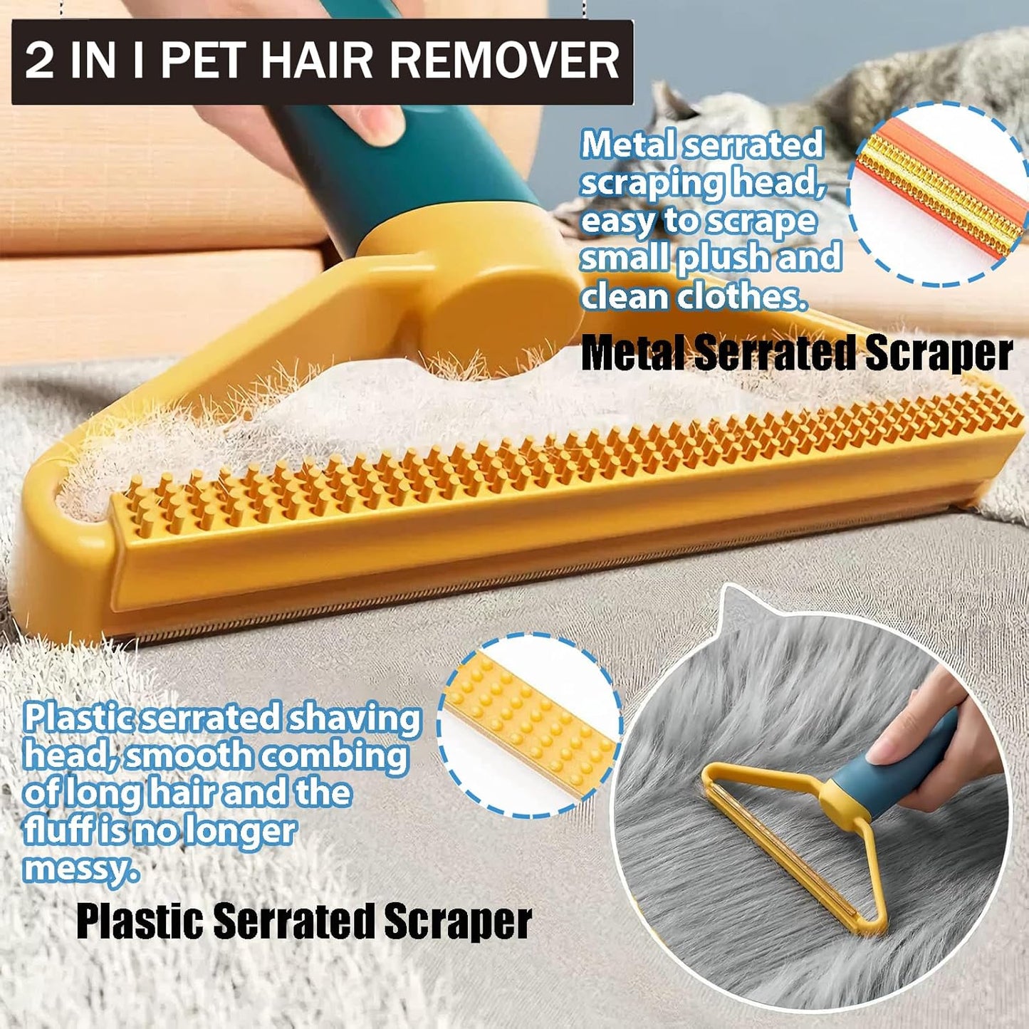 4pcs Dog Hair Remover for Couch, Efficient Pet Hair Remover for Furniture, Reusable Carpet Scraper, Carpet Hair Removal Tool, Cat Hair Remover Furniture, Carpet, Couch, Car