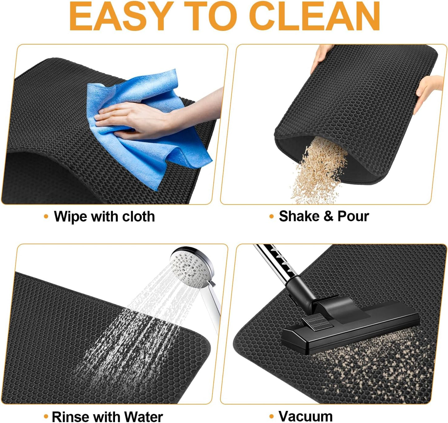 Double-Layer Honeycomb Cat Litter Trapper Mat – Waterproof EVA Mat for Litter Scatter Control, Non-Slip Floor Protection