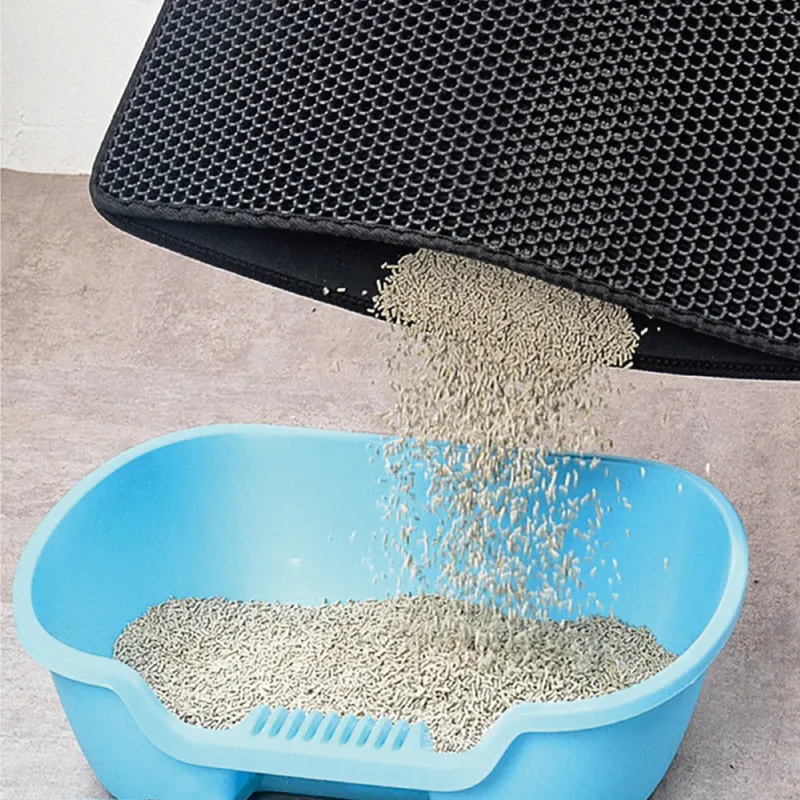 Double-Layer Honeycomb Cat Litter Trapper Mat – Waterproof EVA Mat for Litter Scatter Control, Non-Slip Floor Protection