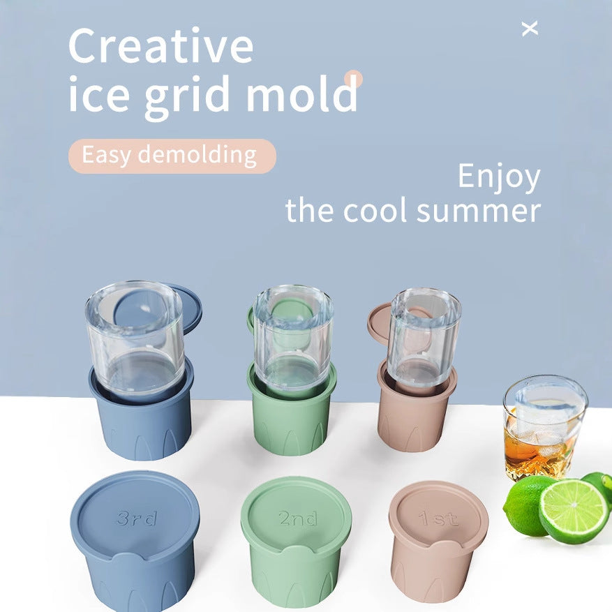 3-Pack Silicone Ice Cube Mold Tray Hollow Cylinder Tumbler Mold for 20, 30, 40 oz Water Bottles with Lid, Reusable & Leakproof