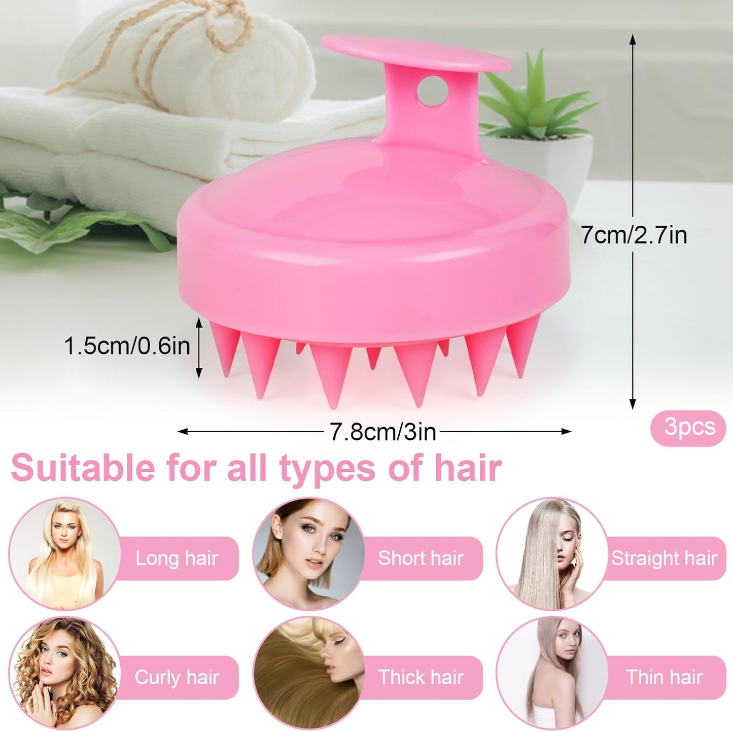 Shampoo Brush, Hair Scrubber for Exfoliation, Soft Silicone Brush for Hair Growth and Dandruff Removal