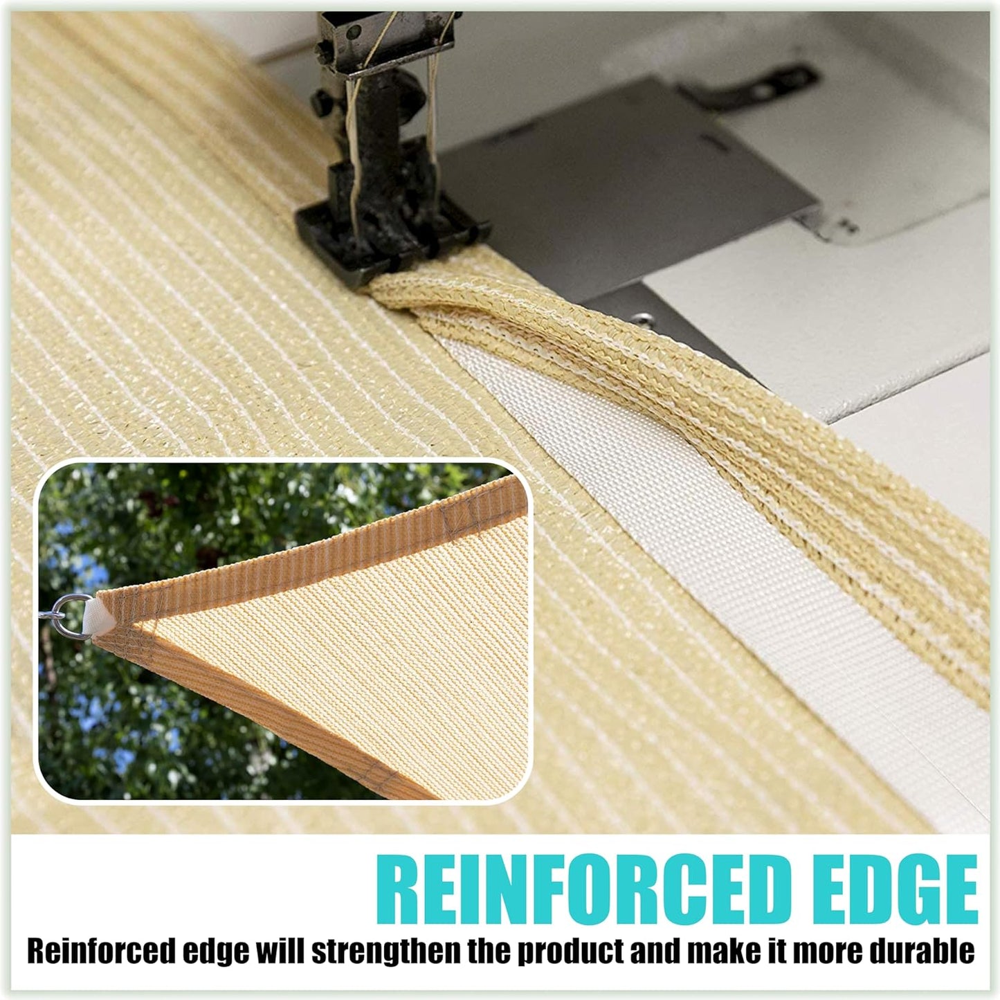 12' x 12' x 12' Sand Beige Sun Shade Sail Right Triangle Canopy Awning Shelter Fabric Screen - UV Block UV Resistant Heavy Duty Commercial Grade - Outdoor Patio