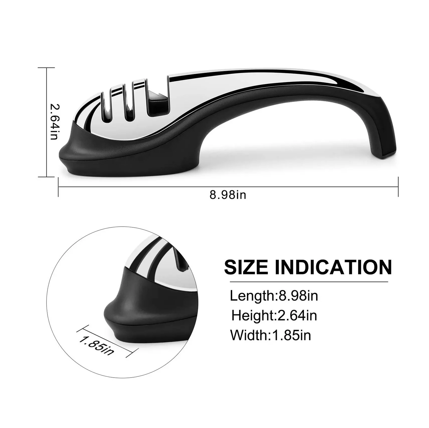 3-in-1 Kitchen Knife Accessories，3-Stage Knife Sharpener Helps Repair, Restore and Polish Blades and Cut-Resistant Glove