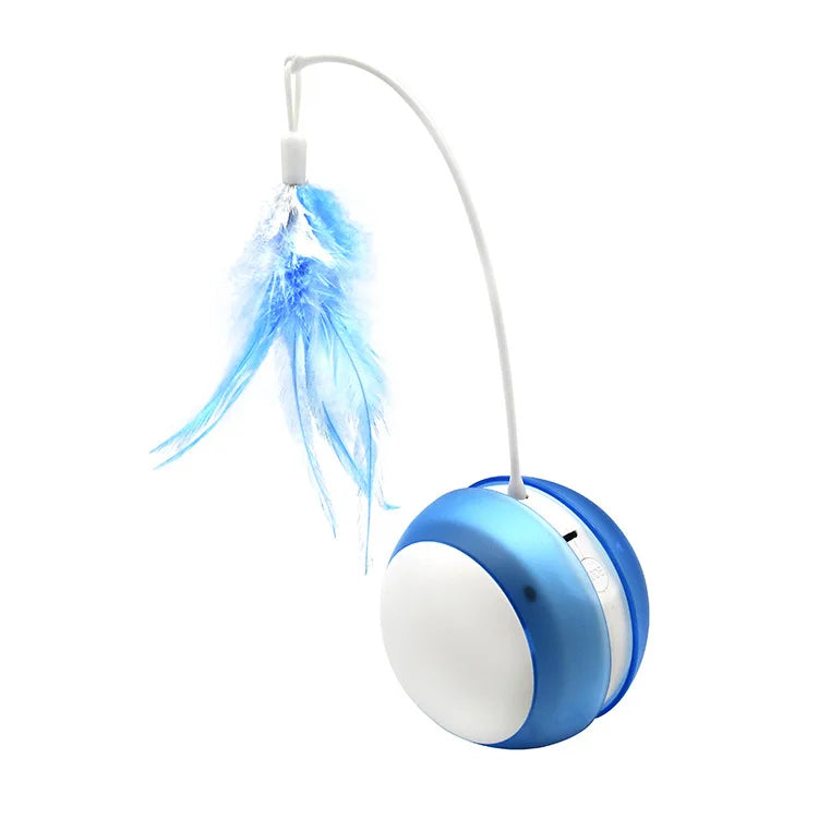 Smart Interactive Cat Toy with App Control, 3 Modes, Laser and Feather, USB Rechargeable, Fun and Interactive cat Toys