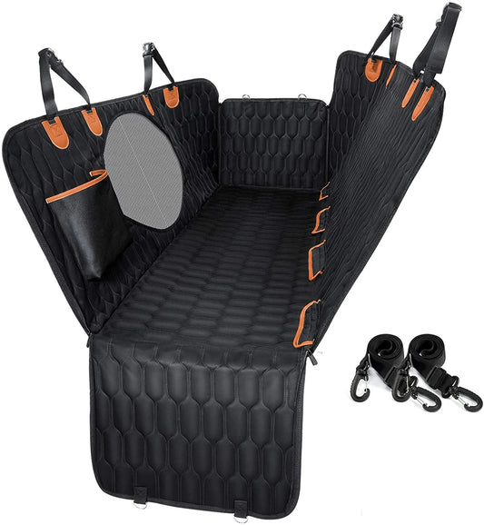 Waterproof Dog Car Back Seat Cover,Nonslip Dog Seat Cover With Mesh Window,Storage Pocket,Universal Size Fits for Car/Truck/SUV