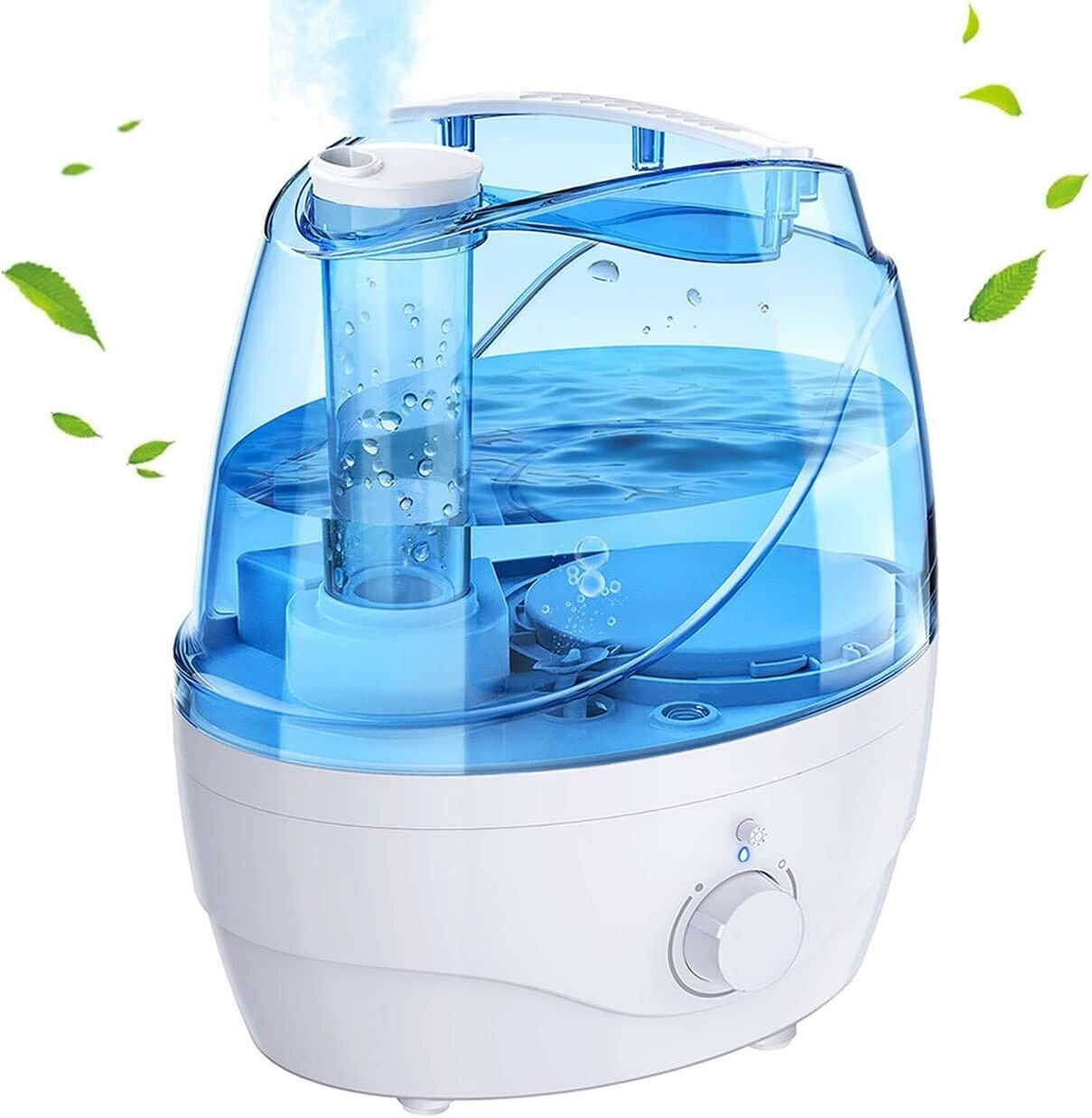 2.2L humidifier, 28dB Whisper-Quiet Cool Mist Humidifier with Auto Shut-off, Smart Sensor, up to 24 hours, Air Humidifier for bedroom Sleeping, Home Office