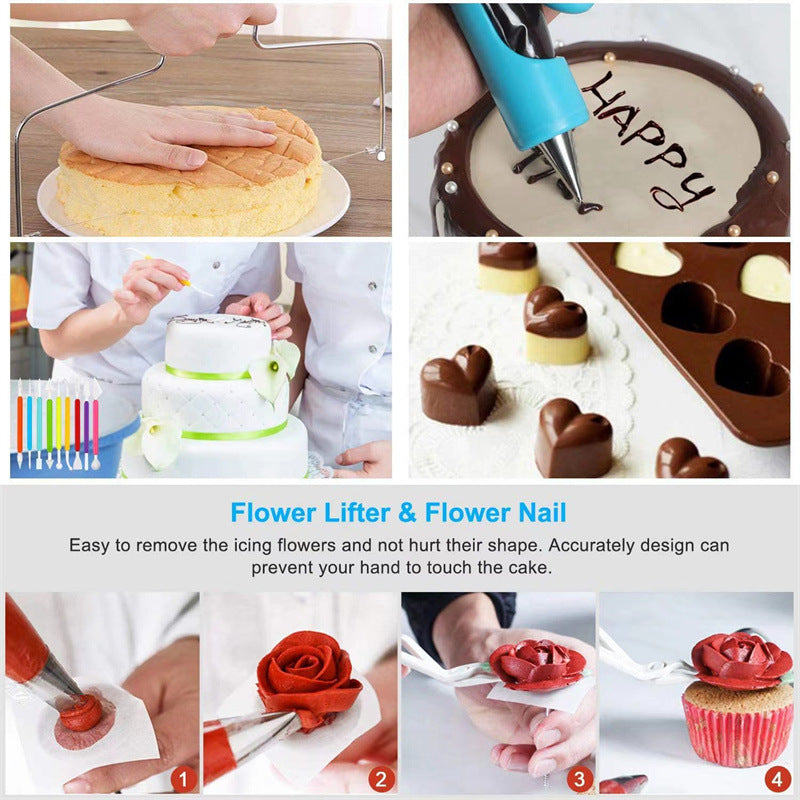 90-Piece Cake Decorating Kit for Beginners – Includes Turntable, 24 Numbered Icing Tips, Russian Piping Nozzles, Cake Leveler, Spatulas & E-Book – Professional Baking Tools