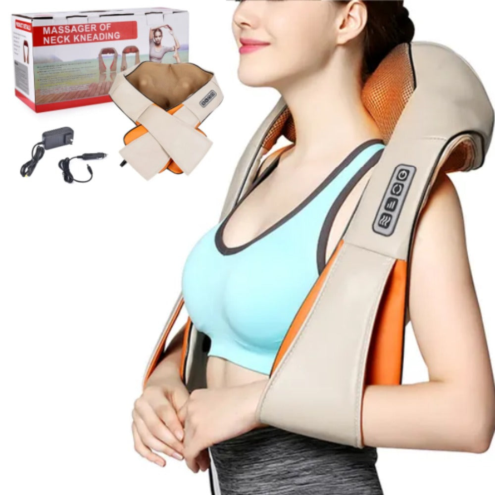 Shiatsu Neck Back Massager with Soothing Heat, Electric Deep Tissue 3D Kneading Massage Pillow for Shoulder, Leg, Muscle Pain Relief, Car, Office and Home