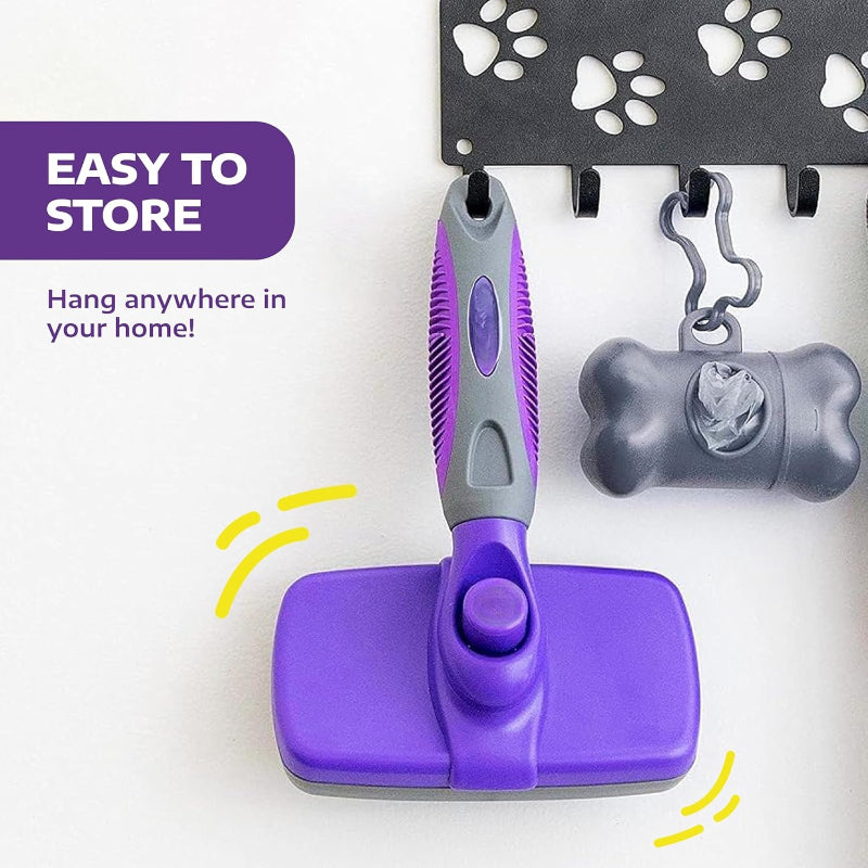 Self Cleaning Slicker Brush for Dogs and Cats - Pet Hair Brush for Shedding Long and Short Hair - Cat and Dog Grooming Tool