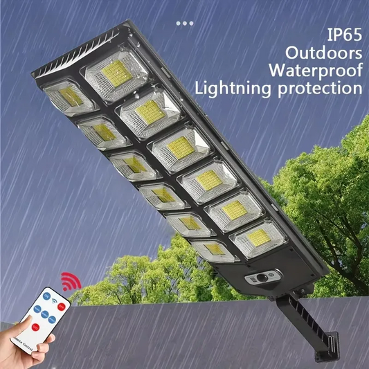 Solar Street Lights Outdoor Waterproof, Wide Angle Flood Light Motion Sensor, LED Powered Light with Dusk to Dawn for Outside