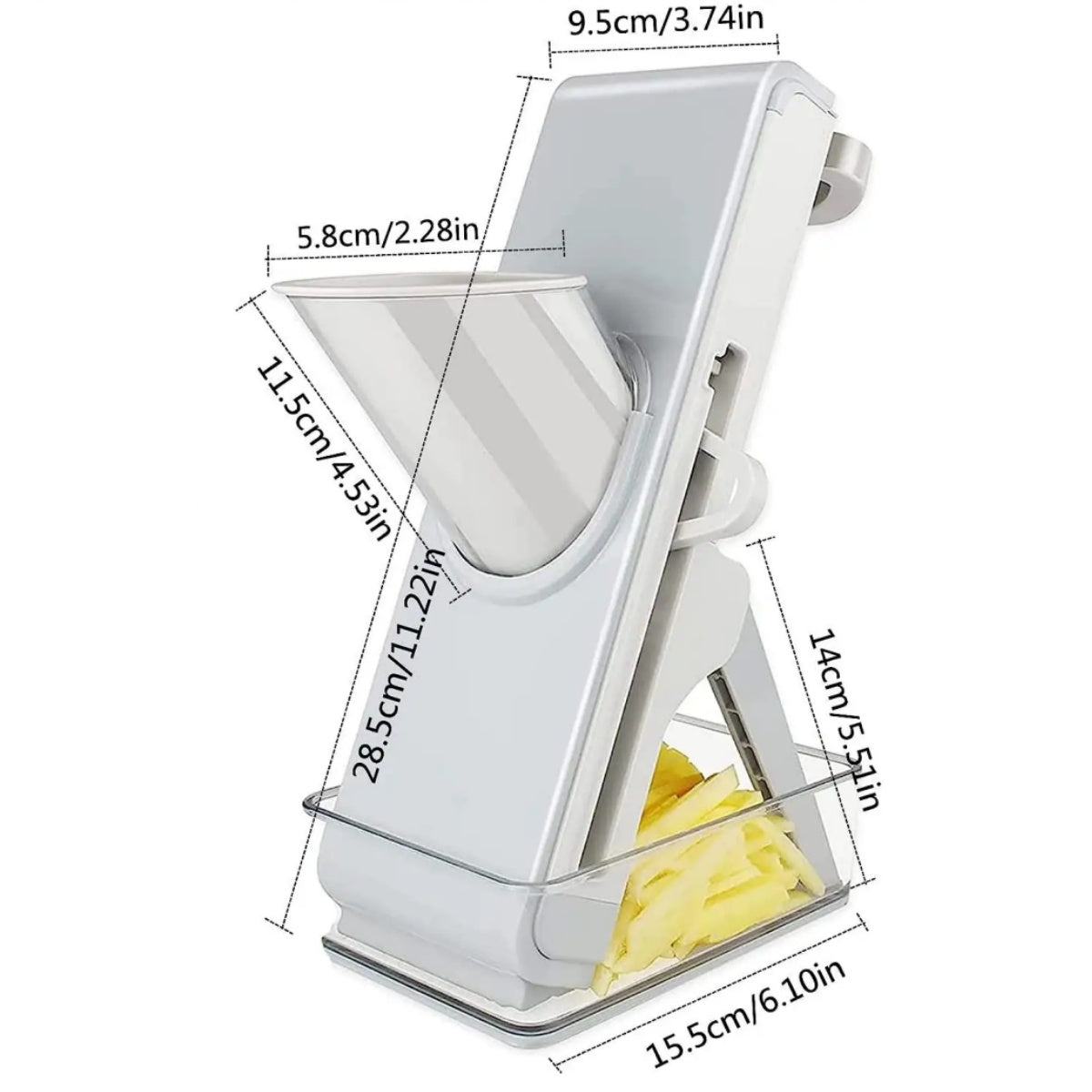Safe Adjustable Mandoline Slicer for Kitchen – Vegetable Chopper & Dicer,Safe, Easy-to-Use for Onion, Potato, Tomato vegetable chopper with container handheld mandoline slicer