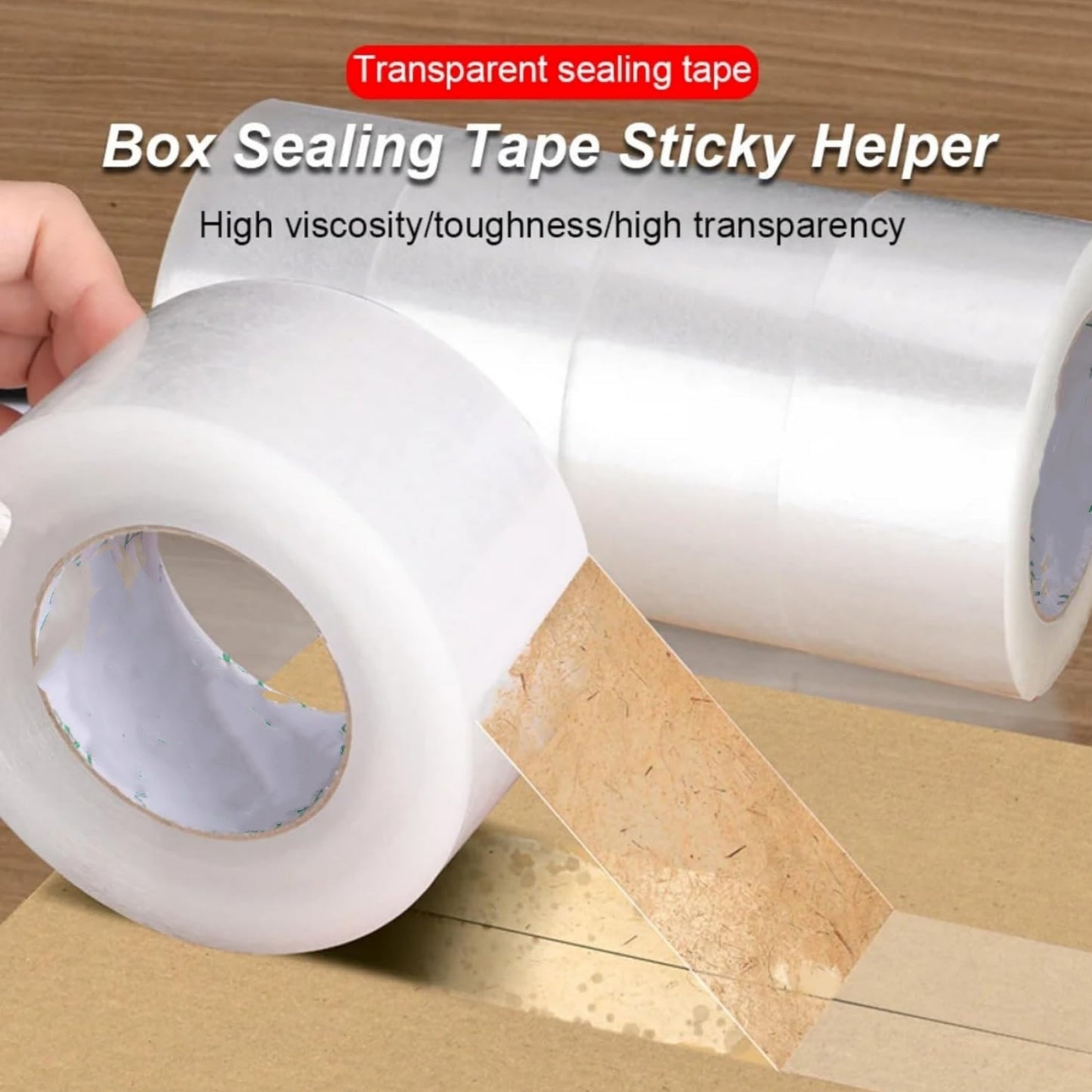 1.88 Inch x 60 Yards/Roll Heavy Duty Packing Tape - Clear Industrial Strength Shipping Tape for Boxes, Moving, Storage | Strong Adhesive, Waterproof Packaging Tape for Home & Office Use