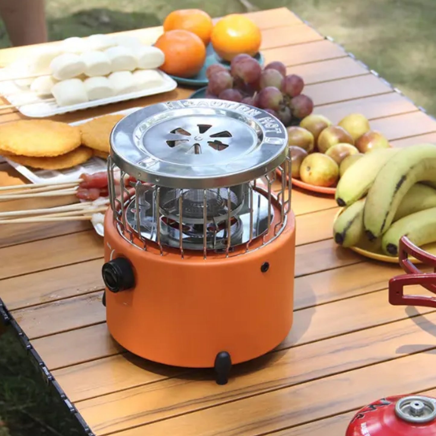 2 in 1 Camping Outdoor Propane Heater & Stove, Gas Stove Camp Garage Tent Hunting Blind Heater for Ice Fishing Backpacking Hiking Hunting Survival Emergency (Red)